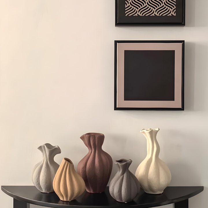 Vase Décoratif en Céramique Wabi-Sabi | Style Moderne et Artisanal