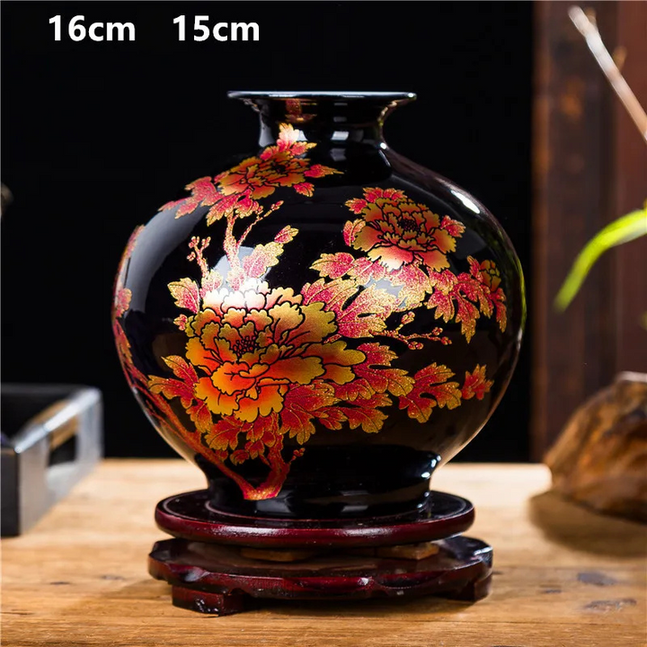Vase à Fleurs Chinois en Céramique | Élégance Décorative Artisanale
