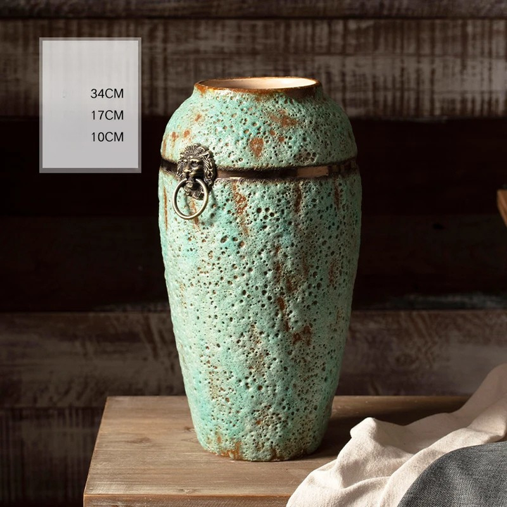 Grand Vase à Poser en Terre Cuite | Effet Vieilli Grec Antique