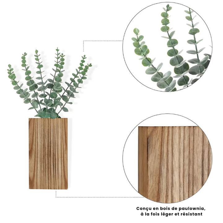 Petit Vase Mural en Bois | Décoratif, Boho, Rustique et Moderne