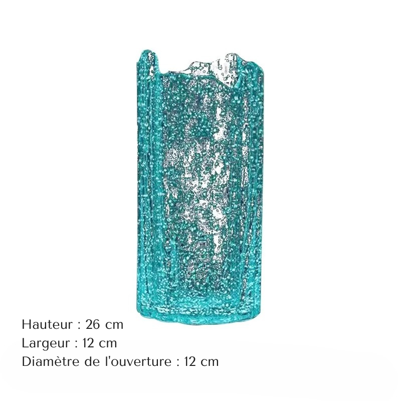 Vase en Verre Bleu Lumineux | Design Scandinave et Décoratif