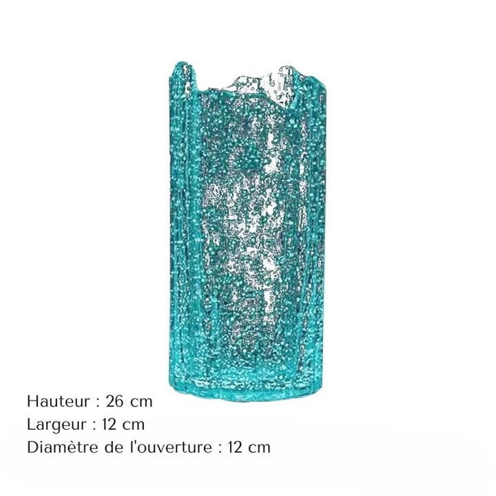 Vase en Verre Bleu Lumineux | Design Scandinave et Décoratif