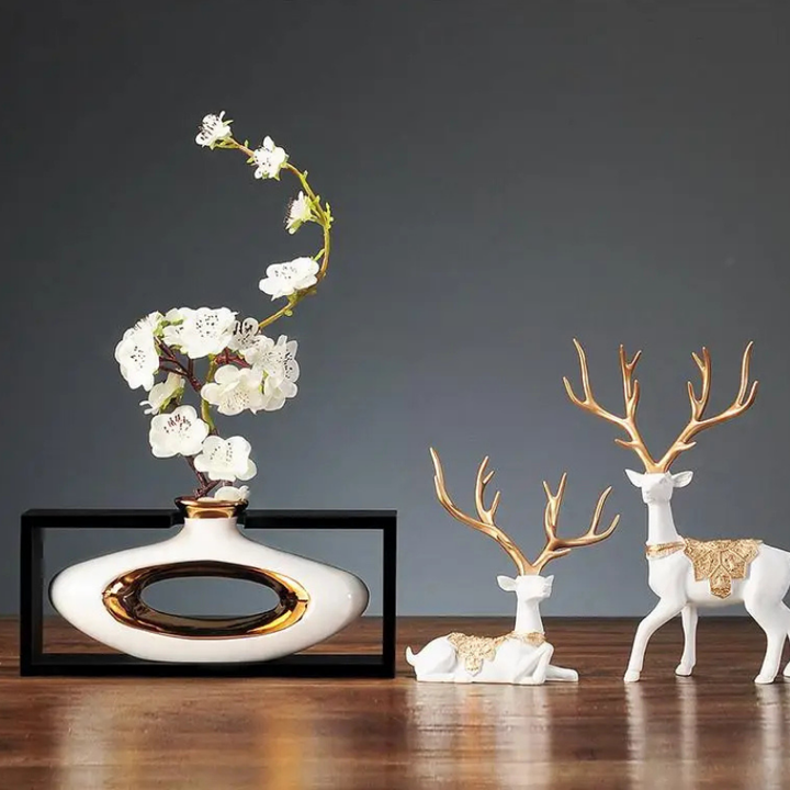 Vase Chinois en Céramique avec Cadre | Élégance Rétro