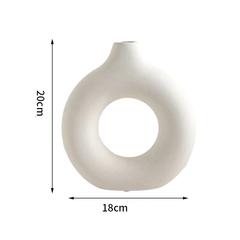 Vase à Fleurs Blanc Décoratif | Donut