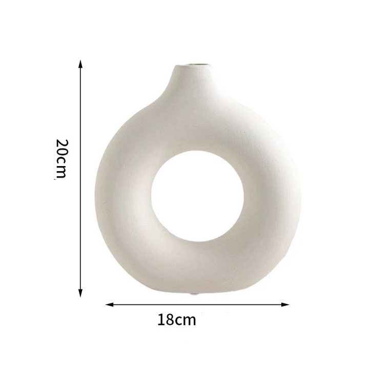 Vase à Fleurs Blanc Décoratif | Donut