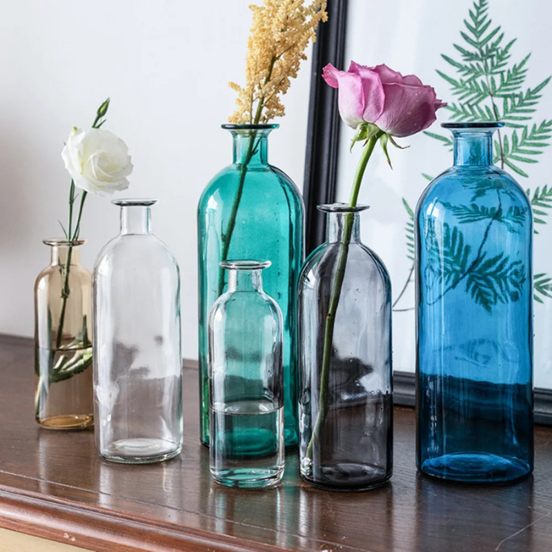 Vase en Verre Coloré Cylindrique Décoratif | Style Scandinave
