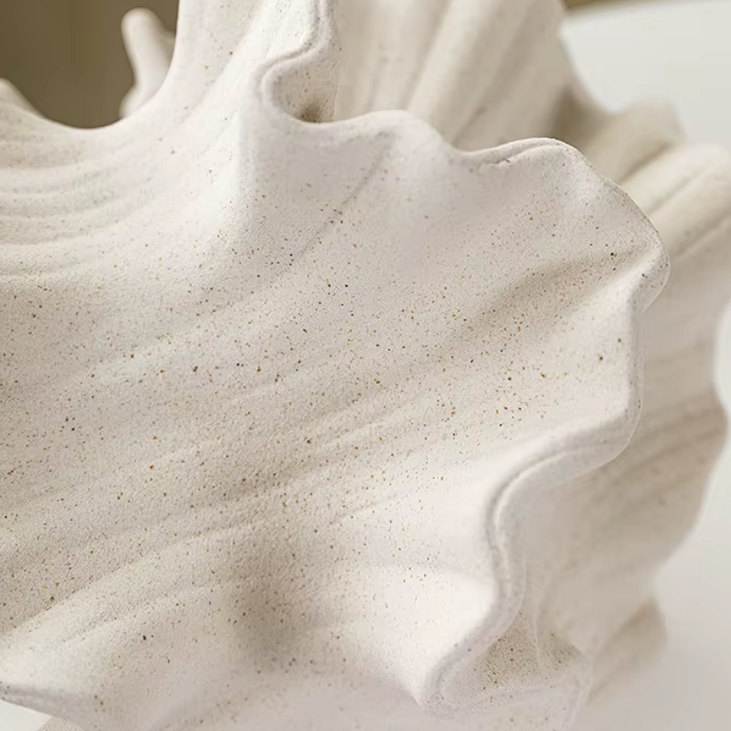 Vase Pampa Décoratif en Céramique | Design Pétale et Plis Élégants