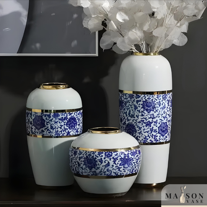 Grand Vase à Poser au Sol Blanc Luxueux | Moderne et Décoratif