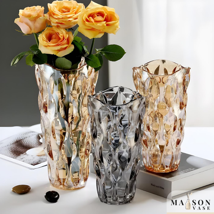 Vase en Verre Bohème | Design Cristal Ondulé