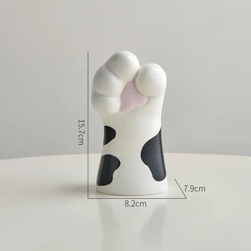 Petit Vase à Fleurs Blanc Décoratif | Pattes de Chat