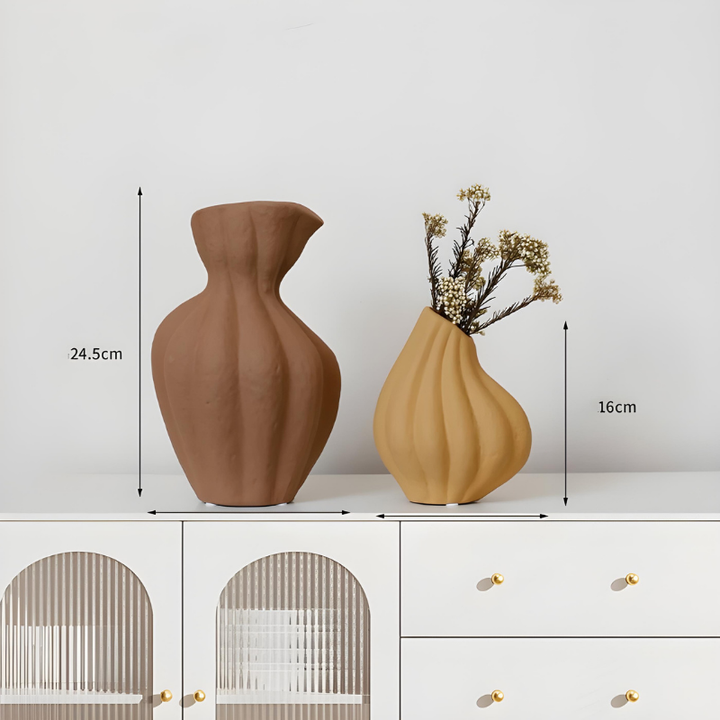 Vase Décoratif en Céramique Wabi-Sabi | Style Moderne et Artisanal