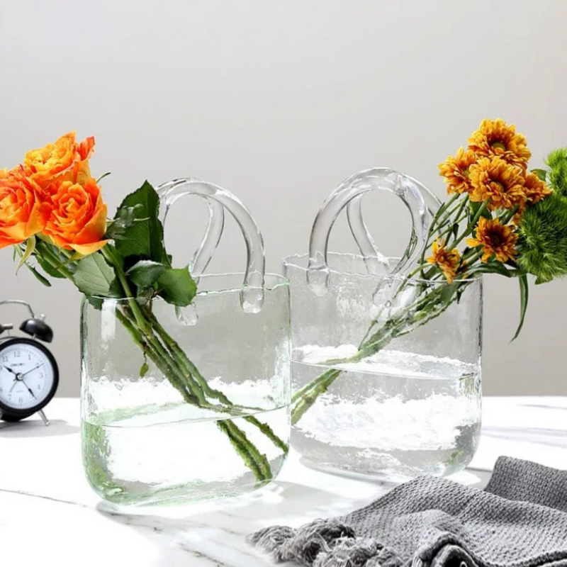 Vase à Fleurs en Verre Scandinave | Design Élégant, Décoratif et Original