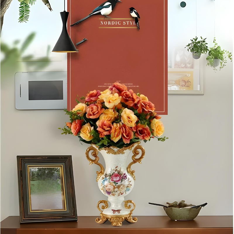 Vase Décoratif Européen En Résine Luxueux