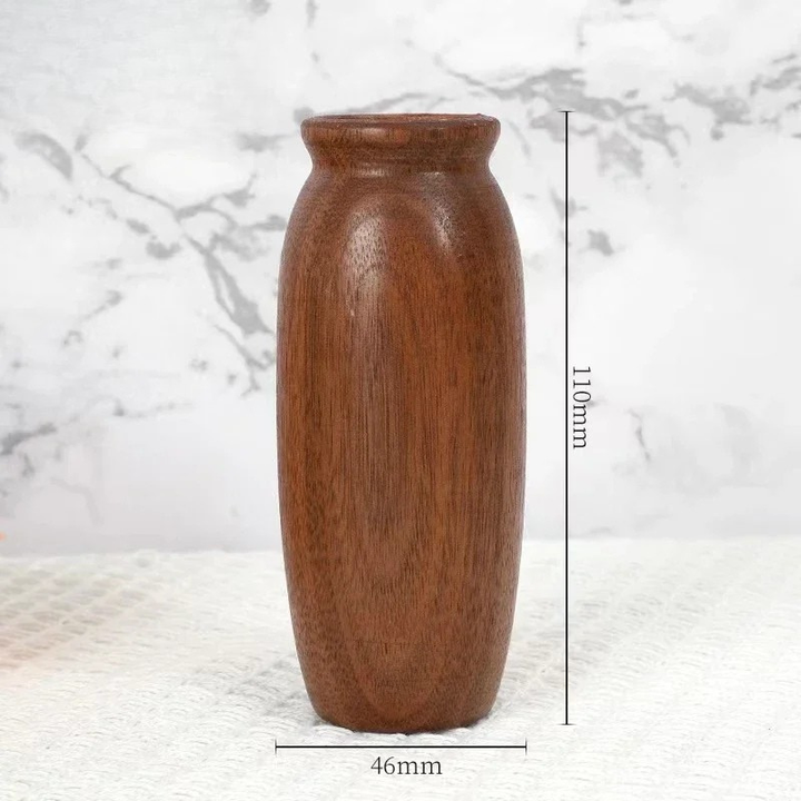 Petit Vase Soliflore en Bois Massif | Élégance Naturelle et Artisanat Raffiné