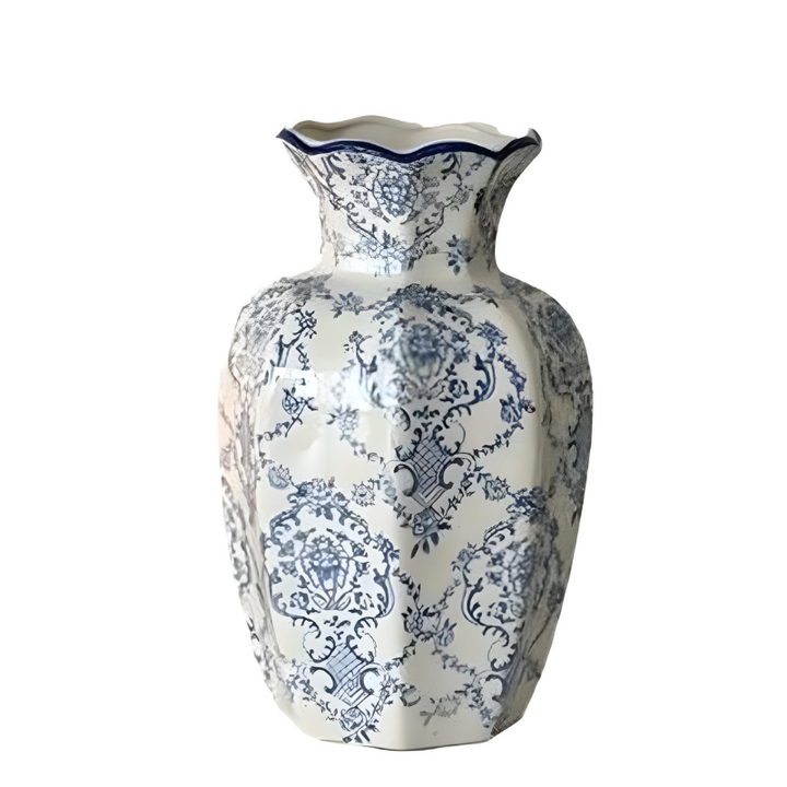 Vase en Céramique Blanc au Style Chinois | Décoratif et Vintage