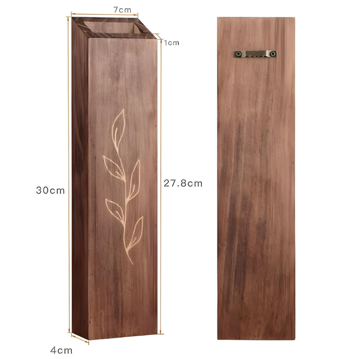 Grand Vase à Fleurs Mural en Bois Sculpté | Style Bohème Naturel