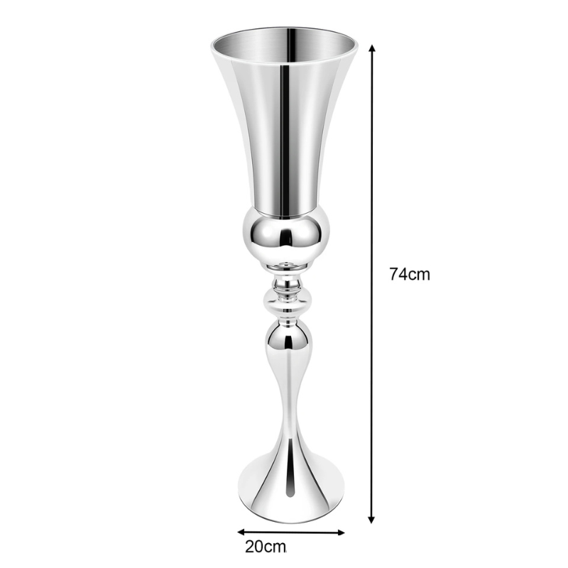 Vase à Fleurs Britannique Argenté | Design Moderne et Autoportant