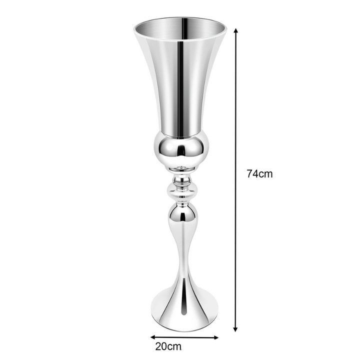 Vase à Fleurs Britannique Argenté | Design Moderne et Autoportant