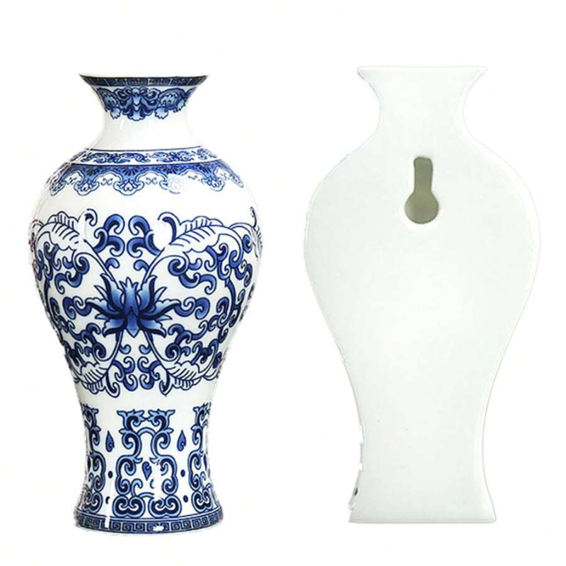 Vase Mural Chinois en Porcelaine Bleu et Blanc | L’Élégance Vintage