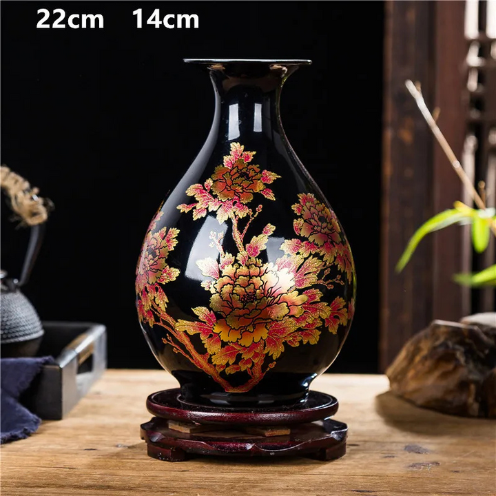 Vase à Fleurs Chinois en Céramique | Élégance Décorative Artisanale