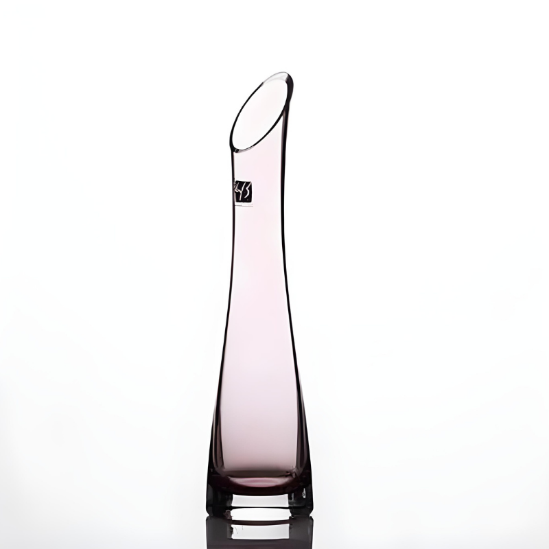 Vase Soliflore en Verre Transparent | Design Oblique Moderne