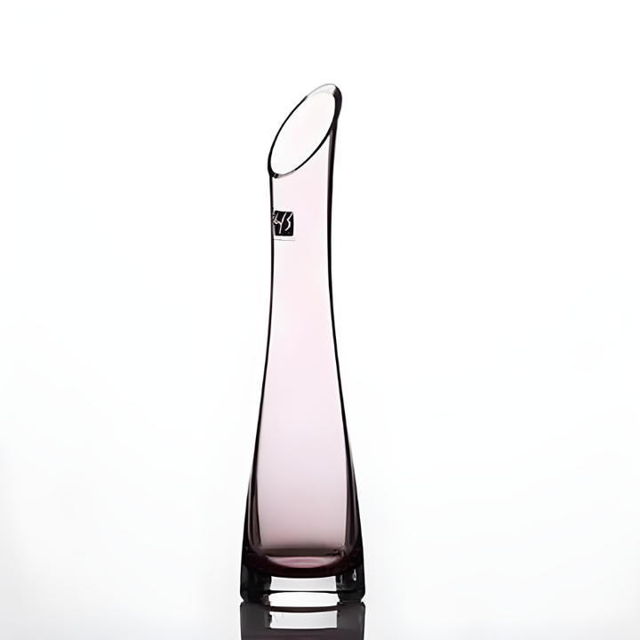 Vase Soliflore en Verre Transparent | Design Oblique Moderne
