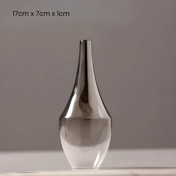 Vase à Fleurs Scandinave en Verre | Dégradé Argenté et Élégant