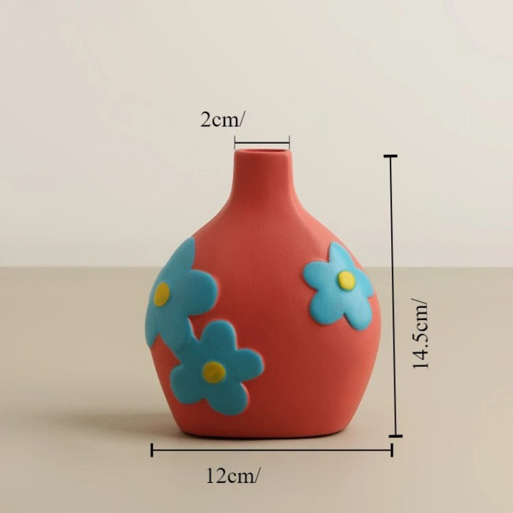 Vase en Céramique Nordique | Peint à la Main - Style Morandi