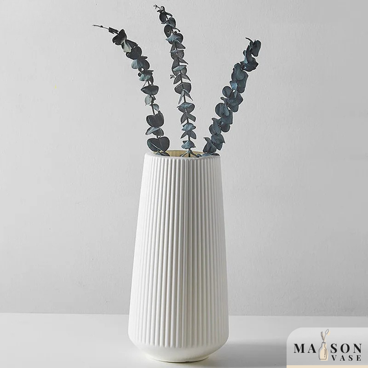 Vase à Fleurs Scandinave | Design Strié Minimaliste