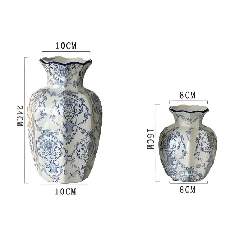 Vase en Céramique Blanc au Style Chinois | Décoratif et Vintage