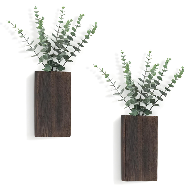 Petit Vase Mural en Bois | Décoratif, Boho, Rustique et Moderne