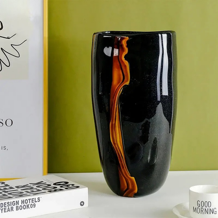 Vase en Verre Peint Minimaliste | Moderne et Décoratif