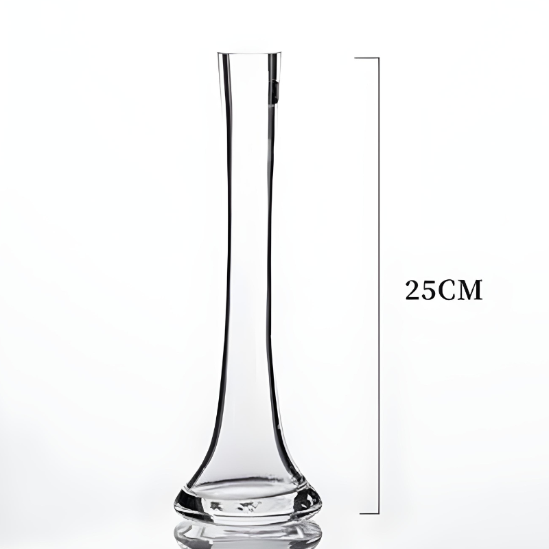 Vase Soliflore en Verre Transparent | Design Oblique Moderne