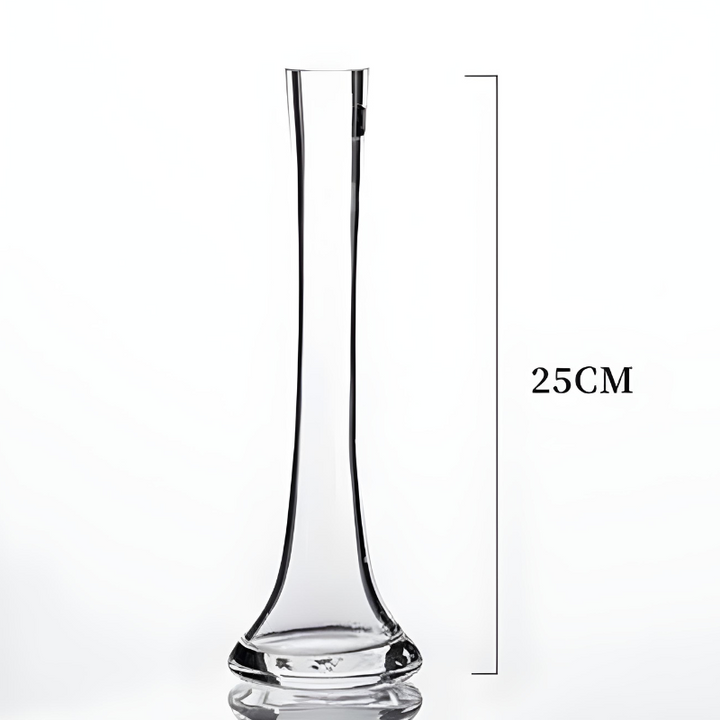 Vase Soliflore en Verre Transparent | Design Oblique Moderne