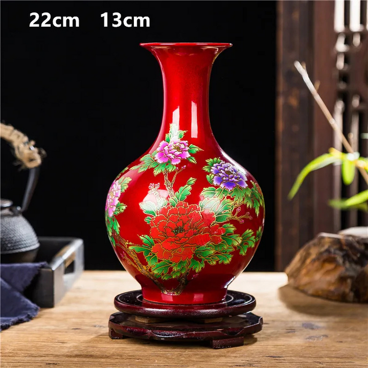 Vase à Fleurs Chinois en Céramique | Élégance Décorative Artisanale
