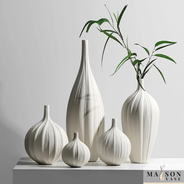 Vase Blanc Design et Décoratif en Céramique | Style Scandinave