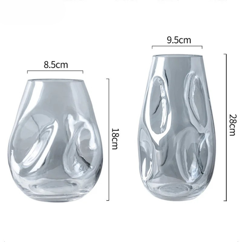 Petit Vase à Fleurs en Verre Scandinave Minimaliste | Design Irrégulier Décoratif