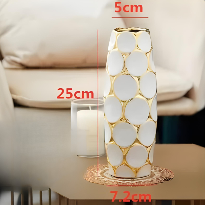 Vase en Céramique Scandinave Cylindrique | Design Stéréoscopique Minimaliste