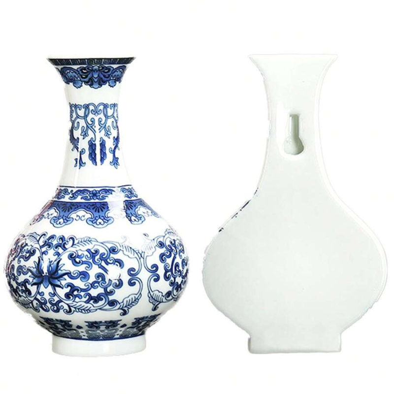 Vase Mural Chinois en Porcelaine Bleu et Blanc | L’Élégance Vintage