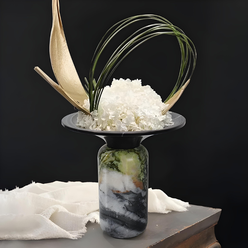 Vase de Luxe en Marbre | Design Ikebana Moderne Haut de Gamme