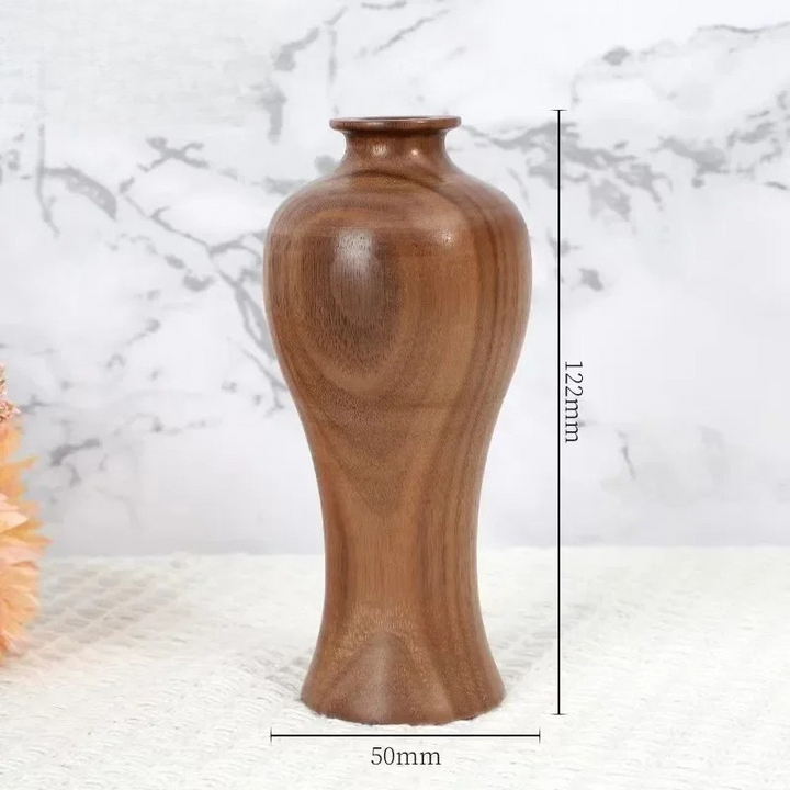 Petit Vase Soliflore en Bois Massif | Élégance Naturelle et Artisanat Raffiné