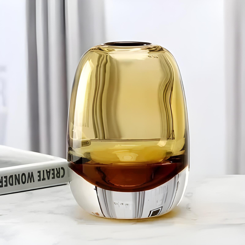Vase en Verre Transparent Épais | Style Moderne et Luxe