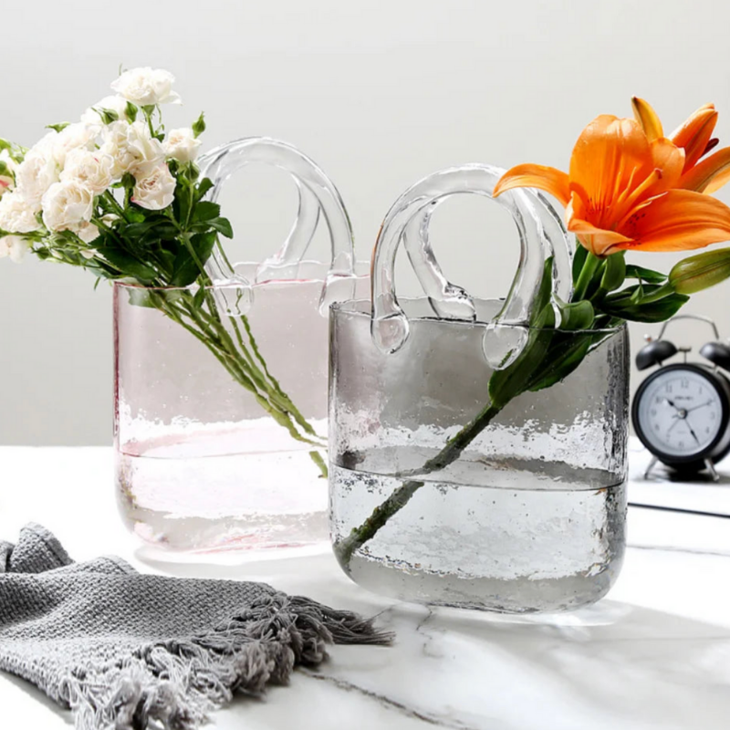 Vase à Fleurs en Verre Scandinave | Design Élégant, Décoratif et Original