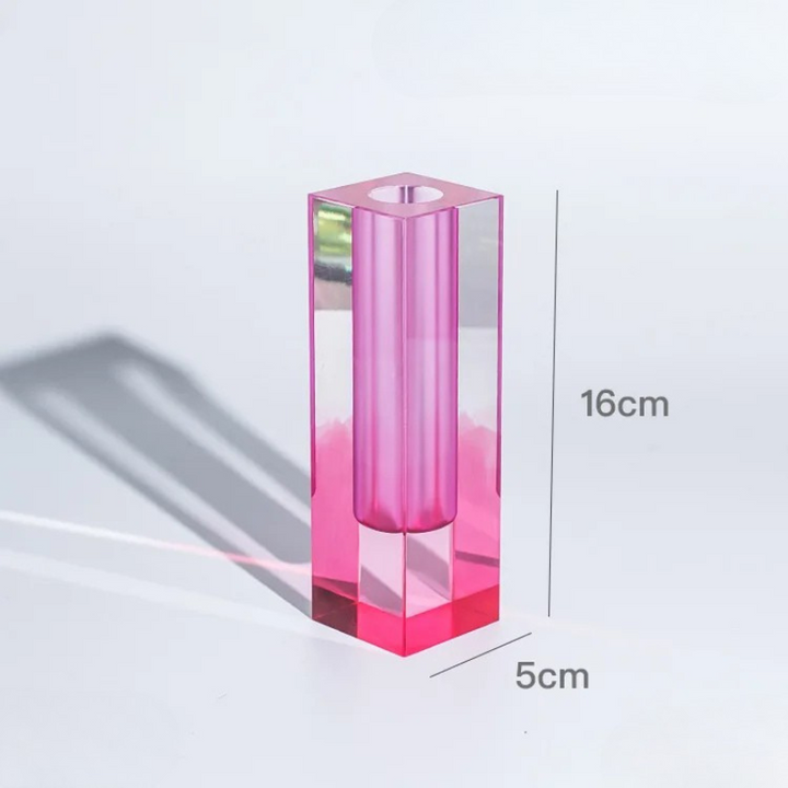 Vase Soliflore Transparent Coloré | Style Scandinave Chic en Acrylique