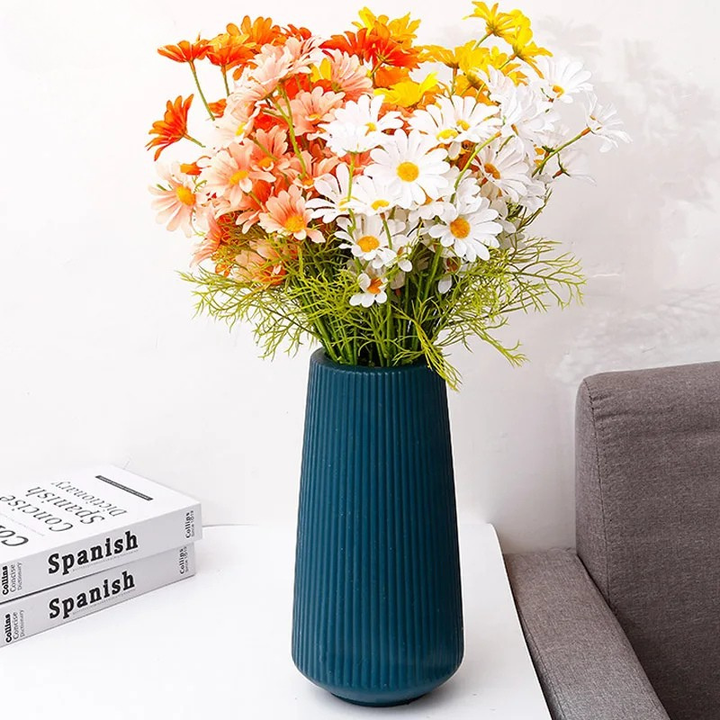 Vase à Fleurs Scandinave | Design Strié Minimaliste