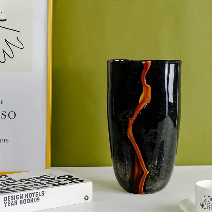 Vase en Verre Peint Minimaliste | Moderne et Décoratif