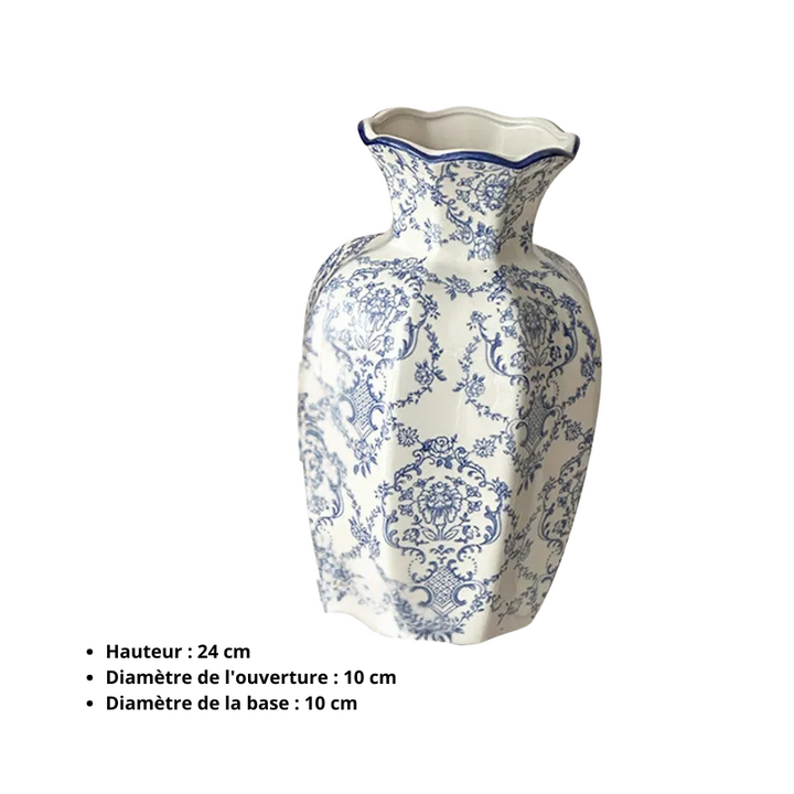 Vase en Céramique Blanc au Style Chinois | Décoratif et Vintage
