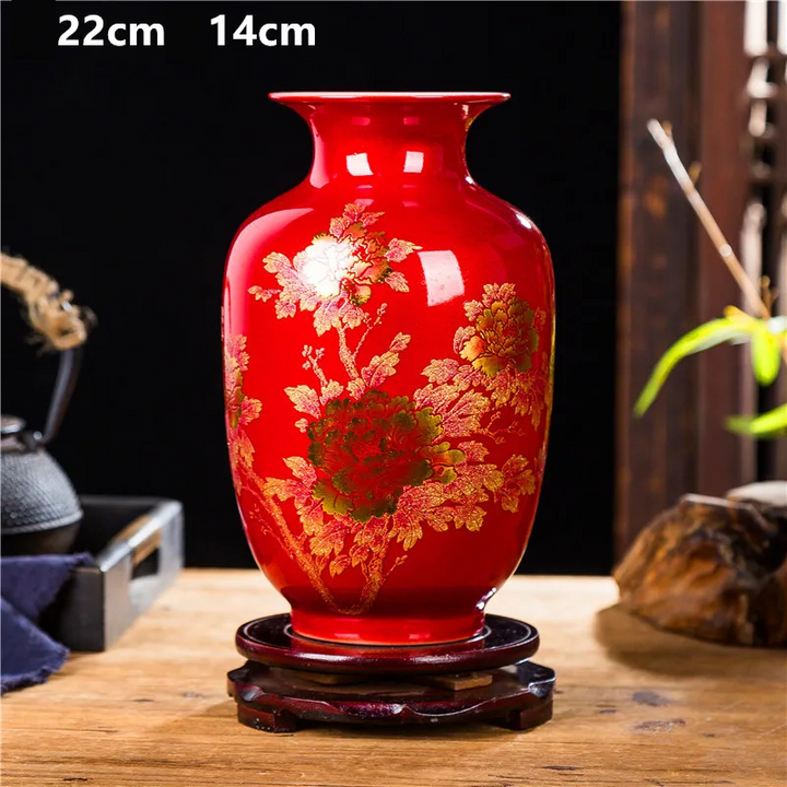 Vase à Fleurs Chinois en Céramique | Élégance Décorative Artisanale