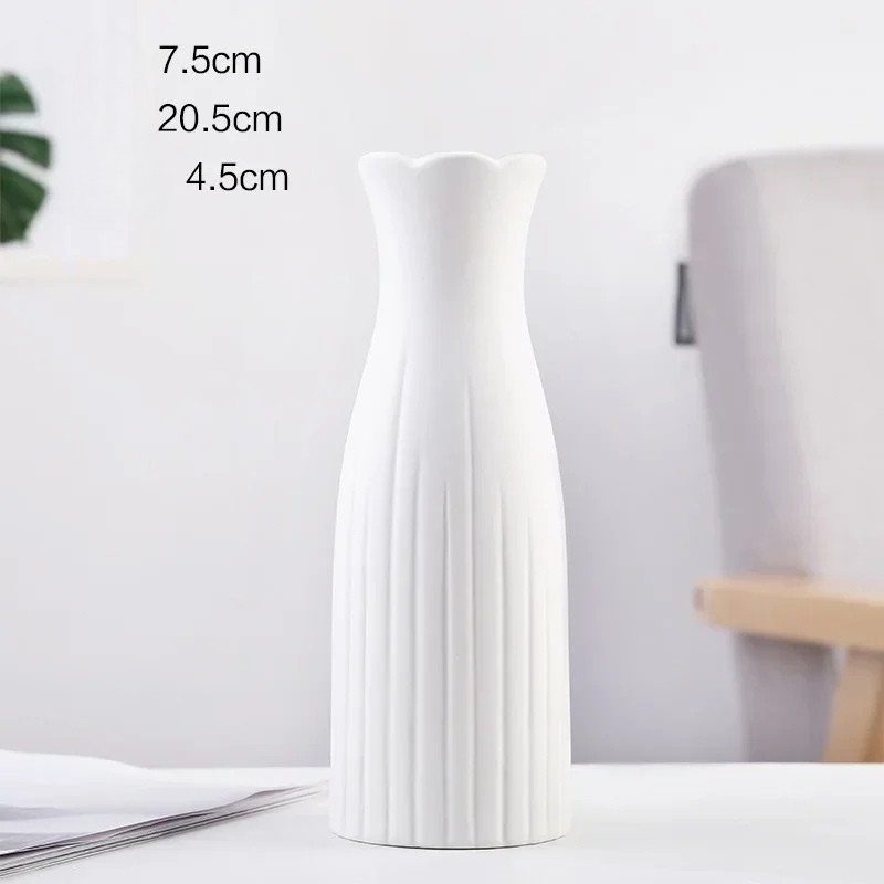 Petit Vase à Fleurs Blanc Scandinave Minimaliste | Moderne et Décoratif