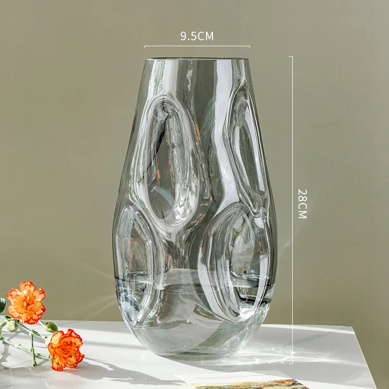 Petit Vase à Fleurs en Verre Scandinave Minimaliste | Design Irrégulier Décoratif